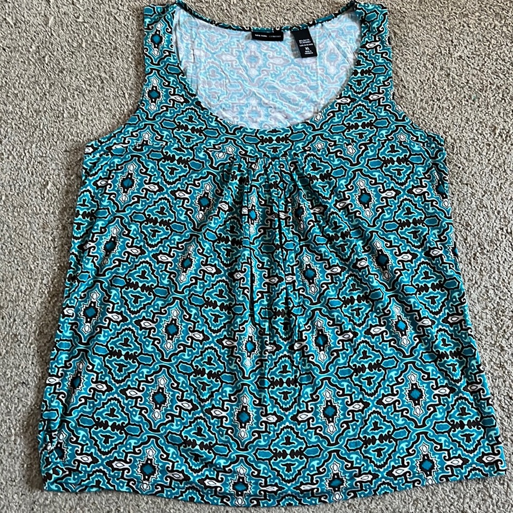 New York & Co brown & turquoise tank